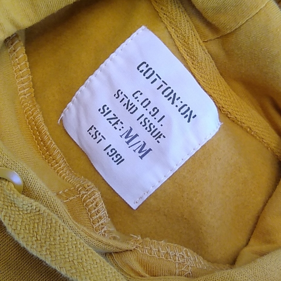 NWOT Cotton On Pullover Hoodie "Minimalist" Gold M - Picture 6 of 9